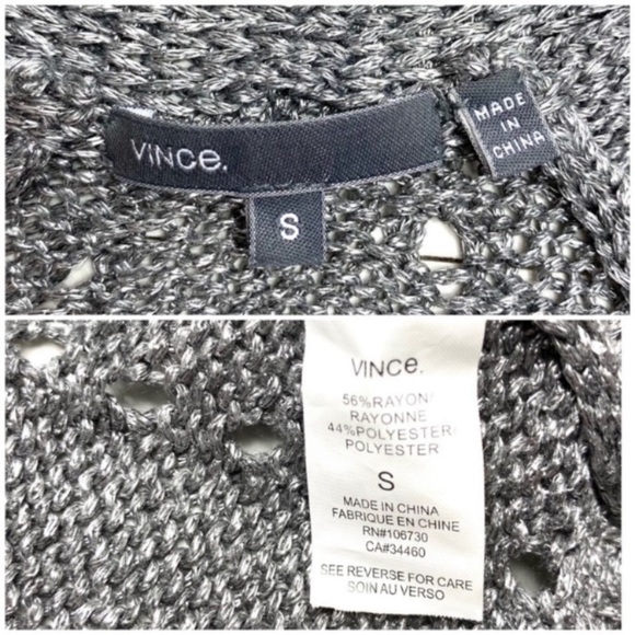 VINCE Shimmer Sliver Metallic Shrug Cardigan Size S - Picture 6 of 7